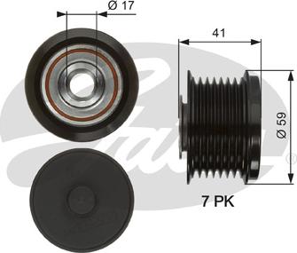 GATES-SEA OAP7078 - Шкив генератора, муфта unicars.by