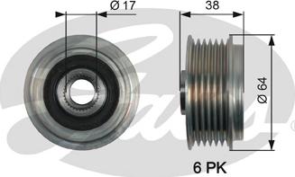 GATES-SEA OAP7165 - Шкив генератора, муфта unicars.by