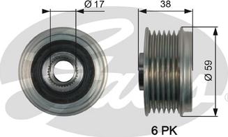 GATES-SEA OAP7168 - Шкив генератора, муфта unicars.by