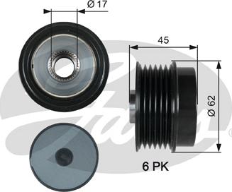 GATES-SEA OAP7180 - Шкив генератора, муфта unicars.by