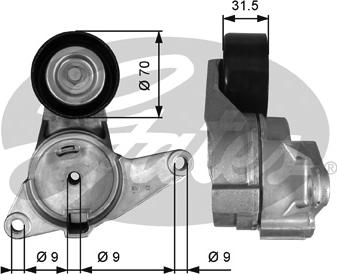 GATES-SEA T38397 - Натяжитель, поликлиновый ремень unicars.by