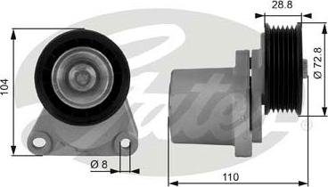 GATES-SEA T38204 - Натяжитель, поликлиновый ремень unicars.by