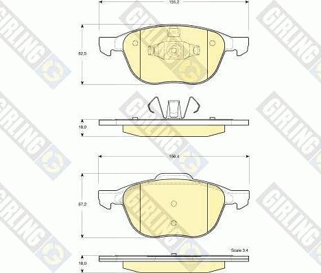 Girling 6411882 - Дисковый тормозной механизм, комплект unicars.by