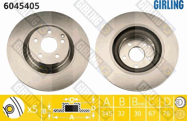 Girling 6045405 - Тормозной диск unicars.by