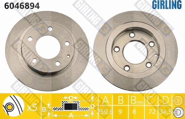 Girling 6046894 - Тормозной диск unicars.by