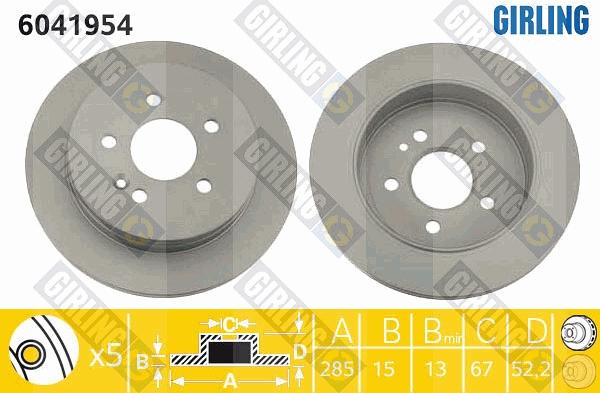 Girling 6041954 - Тормозной диск unicars.by