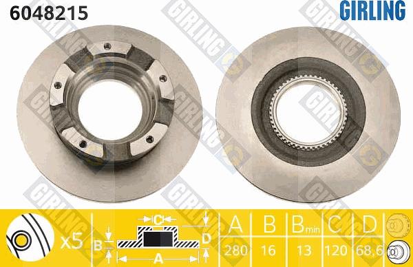 Girling 6048215 - Тормозной диск unicars.by