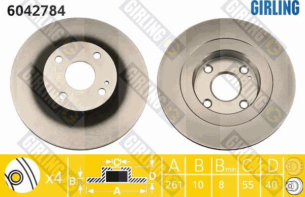 Girling 6042784 - Тормозной диск unicars.by