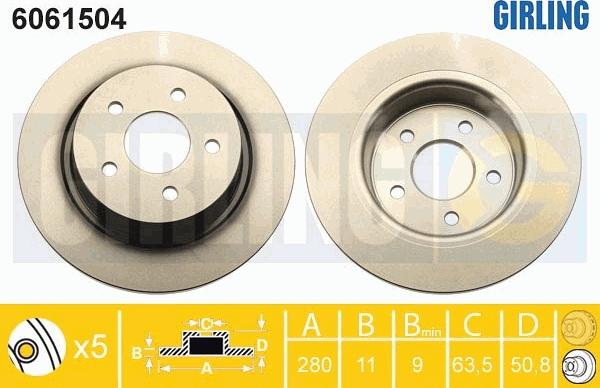 Girling 6061504 - Тормозной диск unicars.by