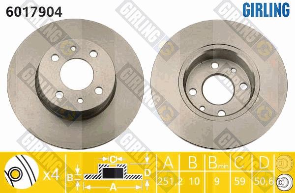 Girling 6017904 - Тормозной диск unicars.by