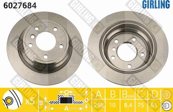 Girling 6027684 - Тормозной диск unicars.by