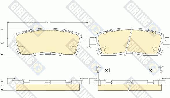 Girling 6144557 - Тормозные колодки, дисковые, комплект unicars.by