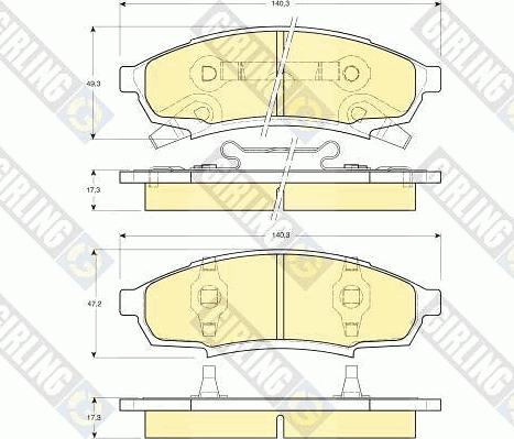 Girling 6140149 - Тормозные колодки, дисковые, комплект unicars.by