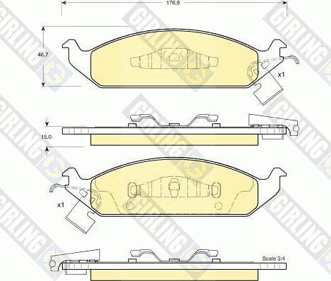 Girling 6140165 - Тормозные колодки, дисковые, комплект unicars.by