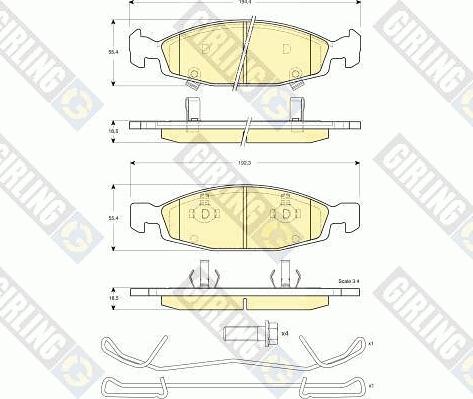 Girling 6141205 - Тормозные колодки, дисковые, комплект unicars.by