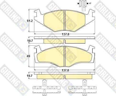 Girling 6104545 - Тормозные колодки, дисковые, комплект unicars.by