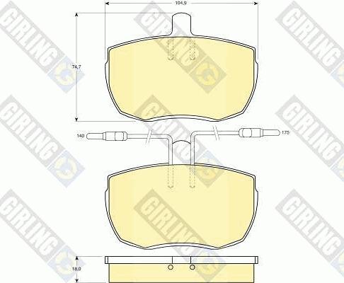 Girling 6103426 - Тормозные колодки, дисковые, комплект unicars.by