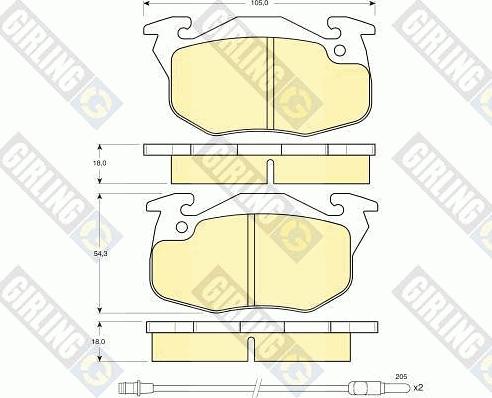 Girling 6103273 - Тормозные колодки, дисковые, комплект unicars.by