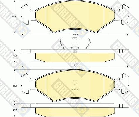 Girling 6102552 - Тормозные колодки, дисковые, комплект unicars.by