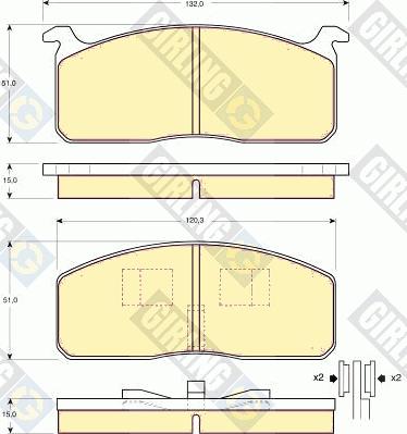 Girling 6102339 - Тормозные колодки, дисковые, комплект unicars.by