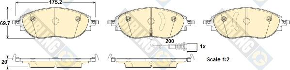 Girling 6119184 - Тормозные колодки, дисковые, комплект unicars.by