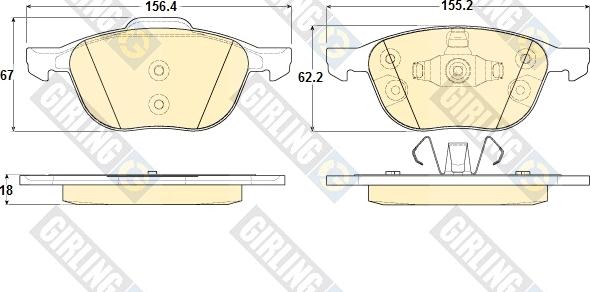 Girling 6119392 - Тормозные колодки, дисковые, комплект unicars.by