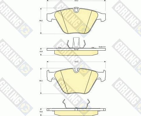 Girling 6114982 - Тормозные колодки, дисковые, комплект unicars.by