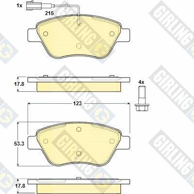 Girling 6114824 - Тормозные колодки, дисковые, комплект unicars.by