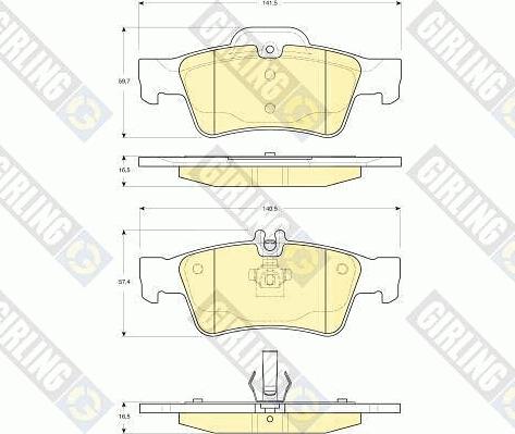 Girling 6115462 - Тормозные колодки, дисковые, комплект unicars.by