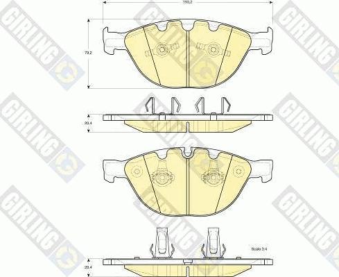 Girling 6115582 - Тормозные колодки, дисковые, комплект unicars.by