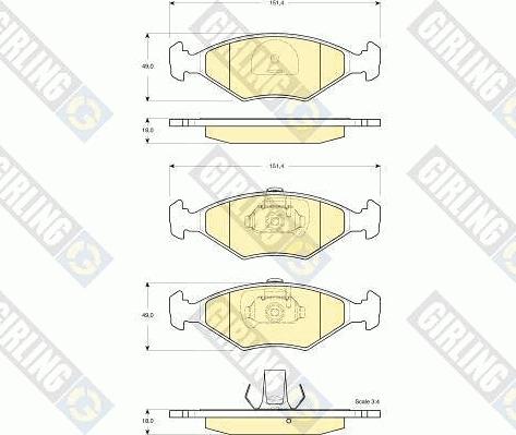 Girling 6115332 - Тормозные колодки, дисковые, комплект unicars.by