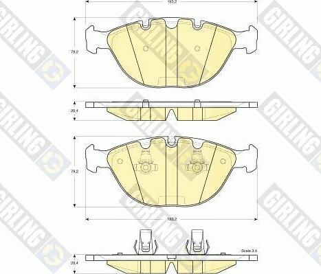 Girling 6115292 - Тормозные колодки, дисковые, комплект unicars.by