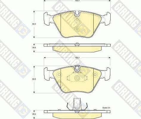 Girling 6115772 - Тормозные колодки, дисковые, комплект unicars.by