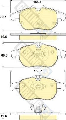 Girling 6116132 - Тормозные колодки, дисковые, комплект unicars.by