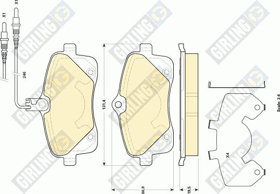 Girling 6118951 - Тормозные колодки, дисковые, комплект unicars.by