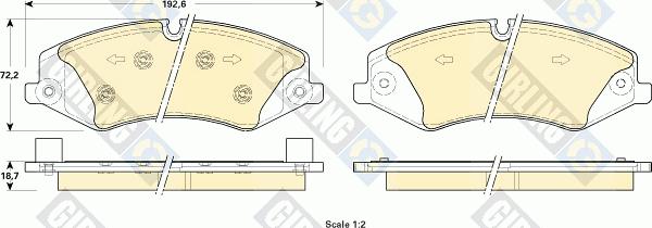 Girling 6118981 - Тормозные колодки, дисковые, комплект unicars.by