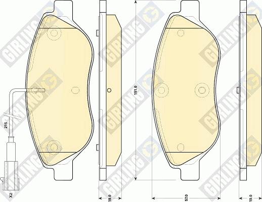 Girling 6118554 - Тормозные колодки, дисковые, комплект unicars.by