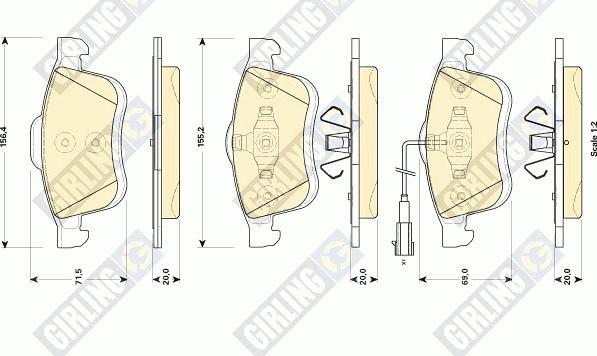 Girling 6118644 - Тормозные колодки, дисковые, комплект unicars.by