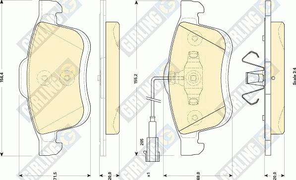 Girling 6118654 - Тормозные колодки, дисковые, комплект unicars.by