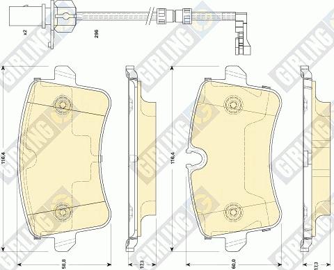 Girling 6118671 - Тормозные колодки, дисковые, комплект unicars.by