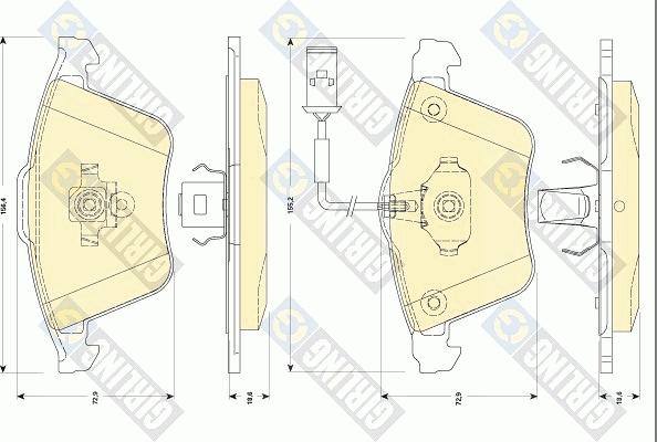 Girling 6118322 - Тормозные колодки, дисковые, комплект unicars.by