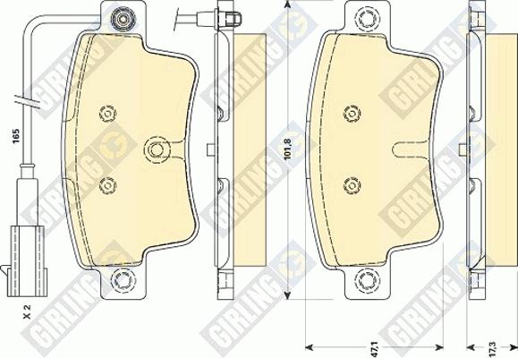 Girling 6118724 - Тормозные колодки, дисковые, комплект unicars.by