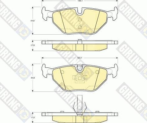 Girling 6113442 - Тормозные колодки, дисковые, комплект unicars.by