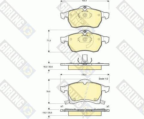 Girling 6113502 - Тормозные колодки, дисковые, комплект unicars.by