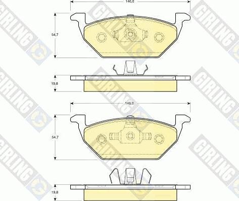 Girling 6113575 - Тормозные колодки, дисковые, комплект unicars.by