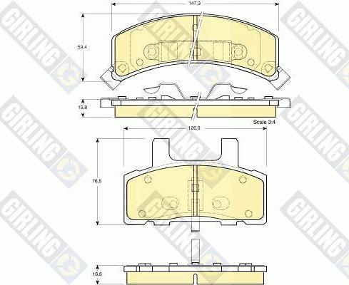 Girling 6112733 - Тормозные колодки, дисковые, комплект unicars.by