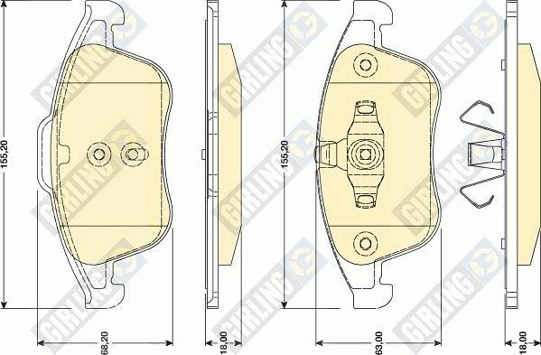 Girling 6117902 - Тормозные колодки, дисковые, комплект unicars.by