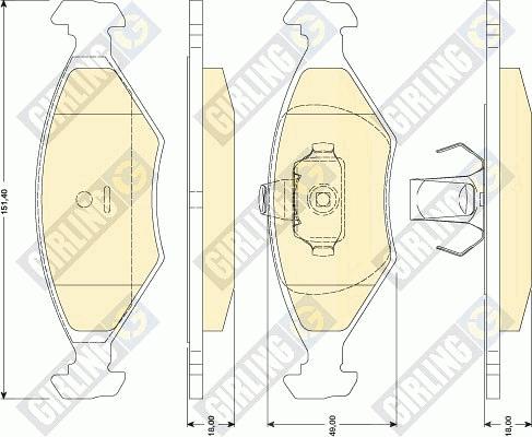 Girling 6117512 - Тормозные колодки, дисковые, комплект unicars.by