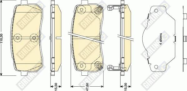 Girling 6134499 - Тормозные колодки, дисковые, комплект unicars.by