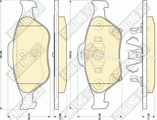 Girling 6134579 - Тормозные колодки, дисковые, комплект unicars.by